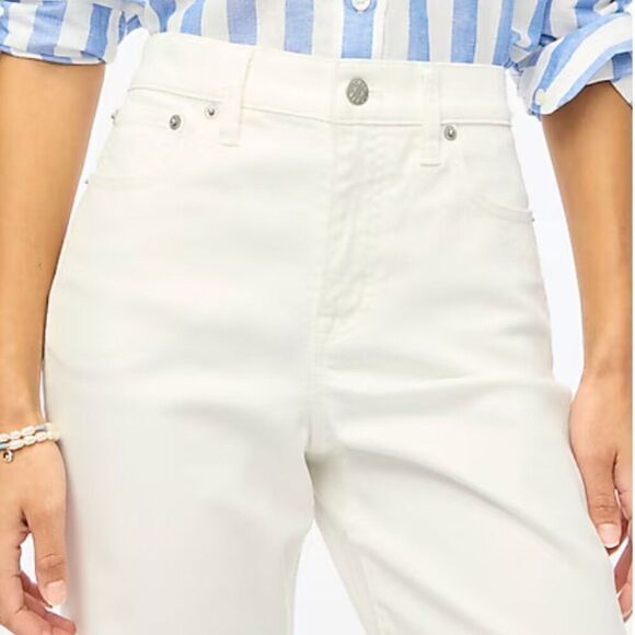 J. crew Factory Wide-leg crop jean stretch in seashell white NWT - Picture 7 of 16